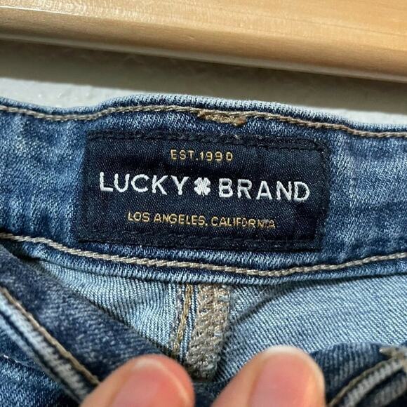 Lucky Brand Womens Blue Distressed Denim Button Fly Denim Skinny Jeans Size 6/28 - Picture 5 of 7